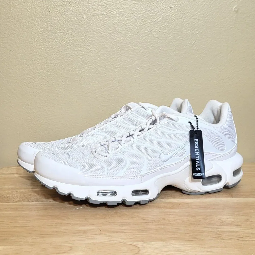 Nike Air Max Plus Triple White Running Shoes 604133-139 Men's Size 10